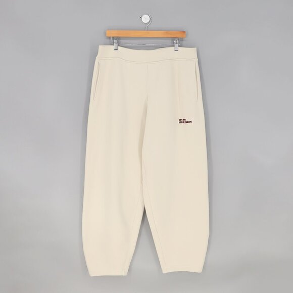 LULULEMON Heavyweight Fleece Soft Sweatpant Mid Rise in Bone Beige Size XL - Picture 4 of 10